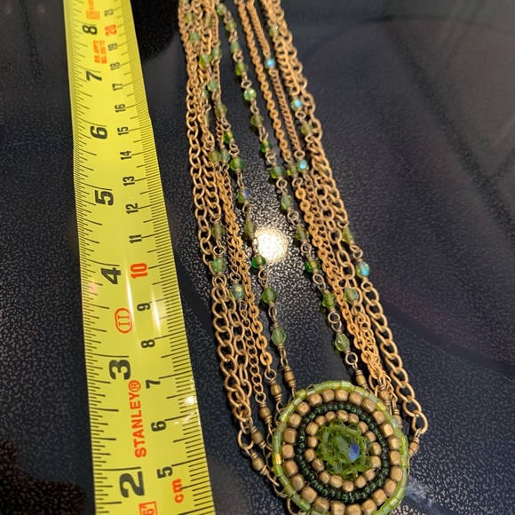 Vintage Choker Necklace with Green Peridot Stones - Picture 5 of 10